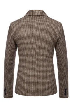 Khaki Xadrez Blazer Masculino
