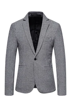Khaki Xadrez Blazer Masculino