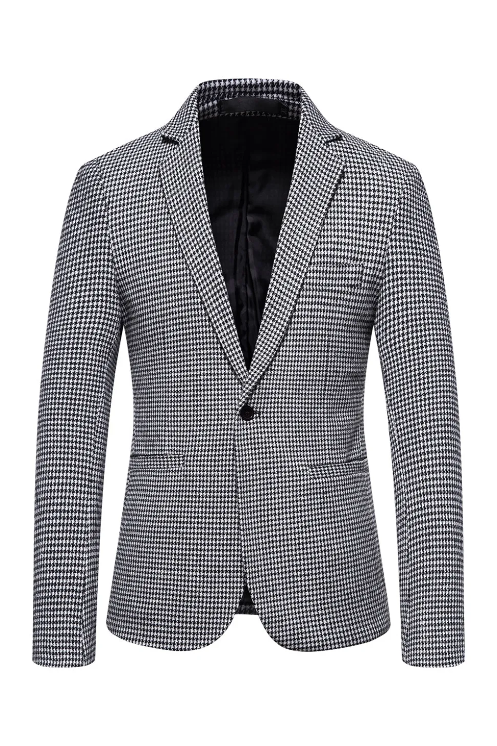 Khaki Xadrez Blazer Masculino