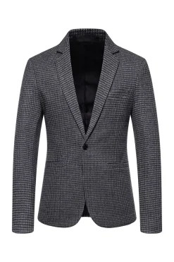 Khaki Xadrez Blazer Masculino