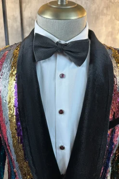 Lantejoulas Coloridas Brilhantes 2 Peças Homens Prom Ternos
