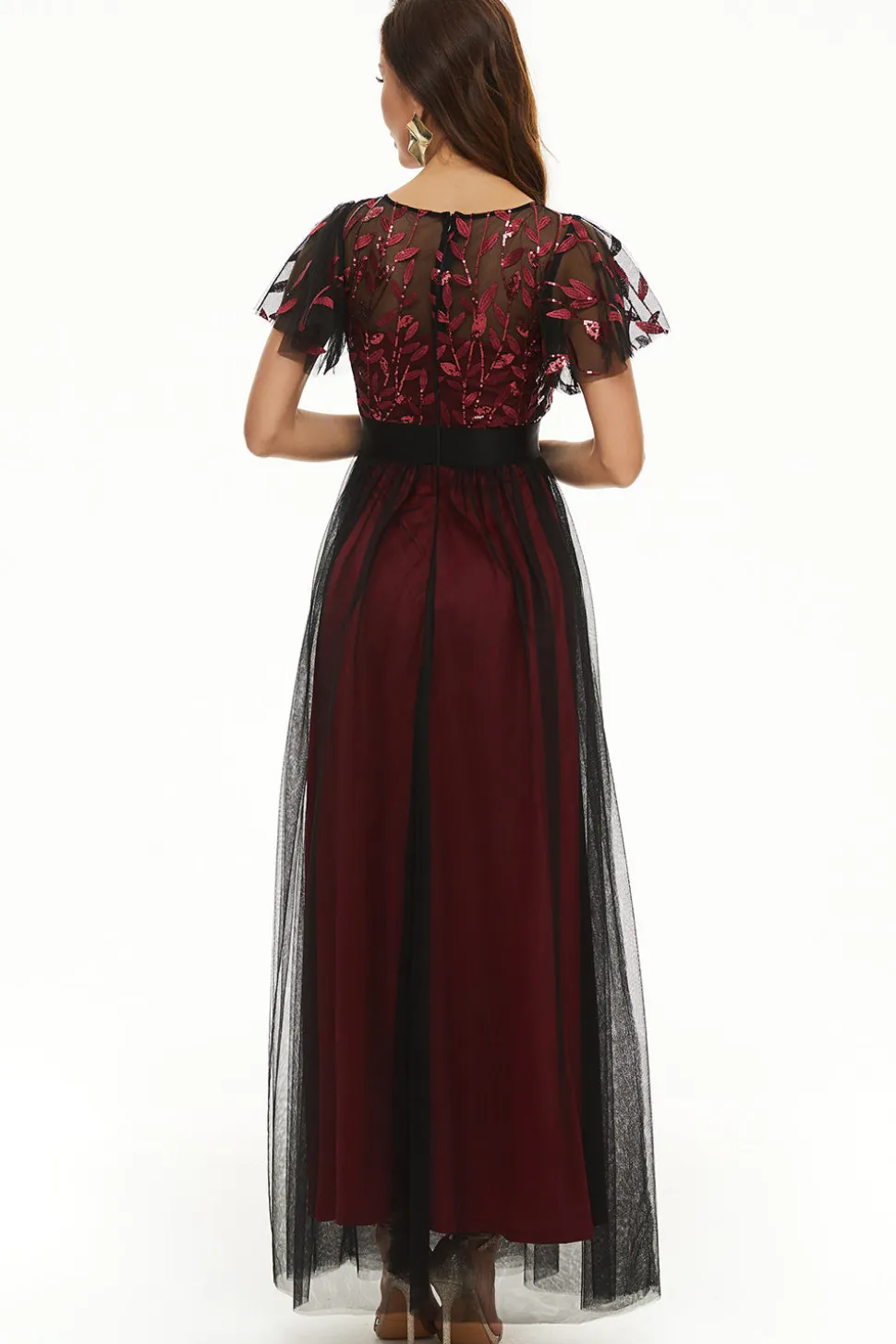 Lantejoulas Tulle Mãe do Vestido de Noiva