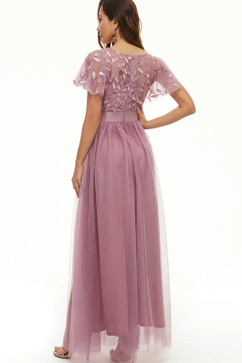 Lantejoulas Tulle Mãe do Vestido de Noiva