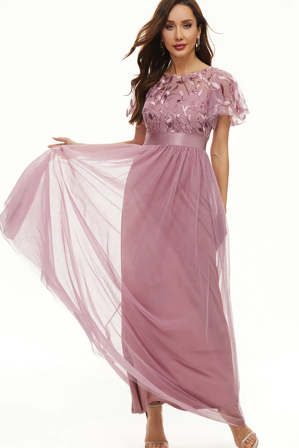 Lantejoulas Tulle Mãe do Vestido de Noiva