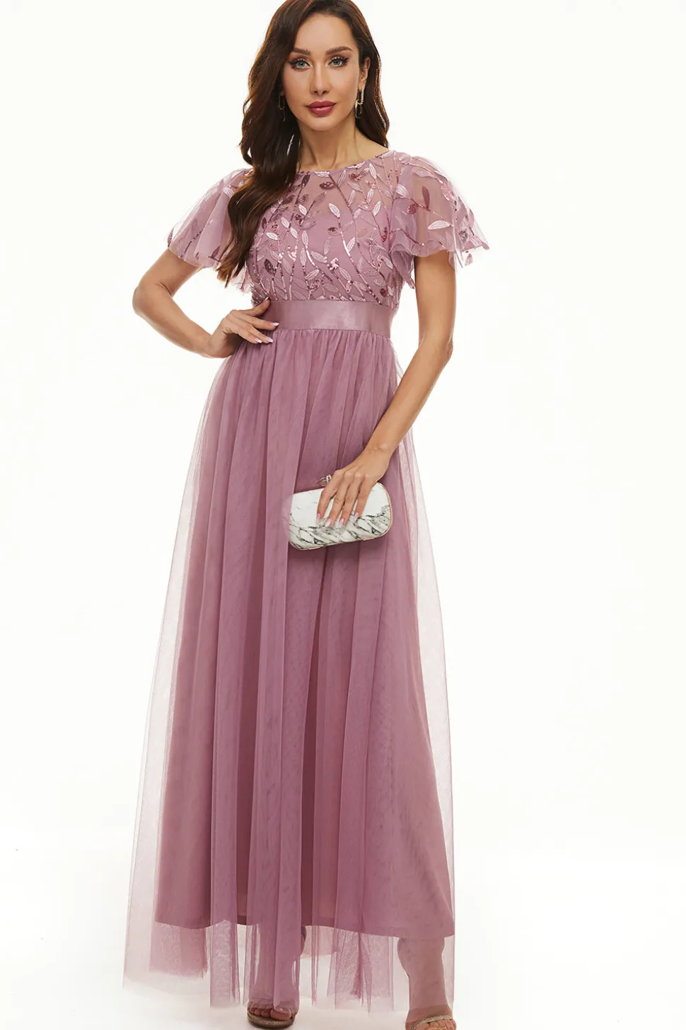 Lantejoulas Tulle Mãe do Vestido de Noiva