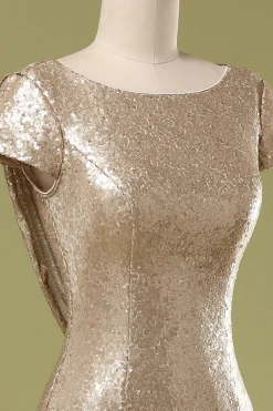 Lantejoulas vestido de baile de ouro