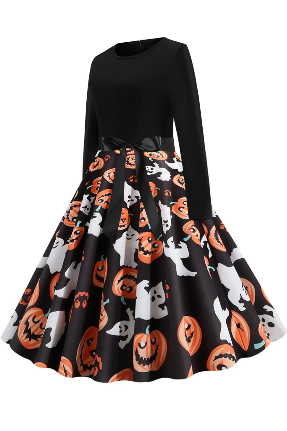 Lanterna de abóbora preta imprimir vestido de Halloween