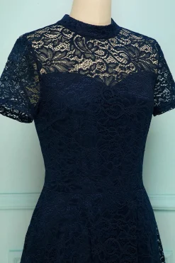 Laço de pescoço alto marinho