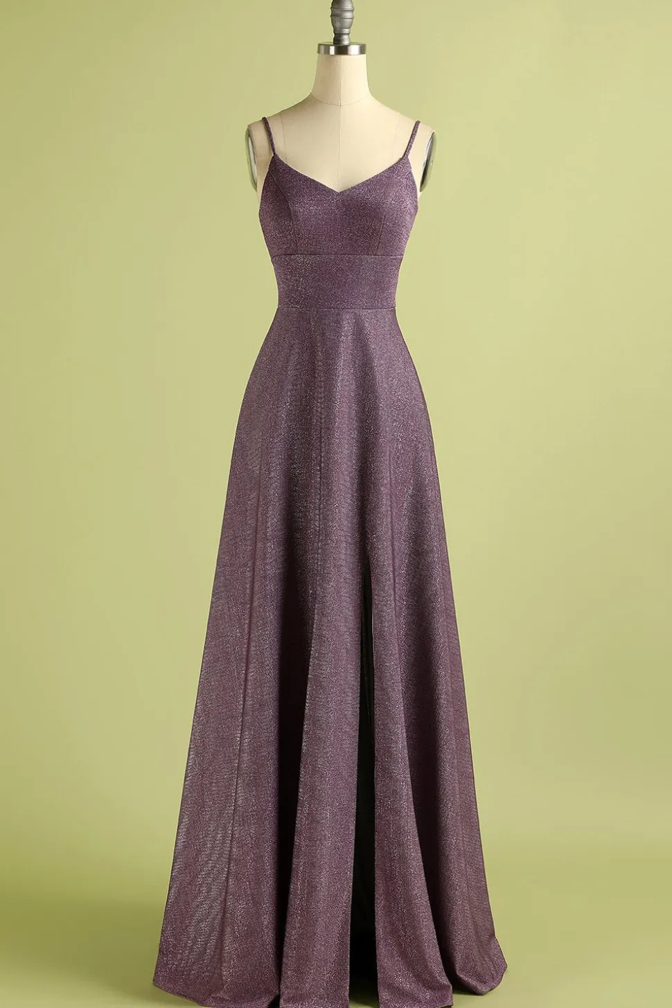 Laço de uva até vestido de cetim longo