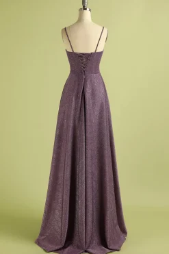 Laço de uva até vestido de cetim longo
