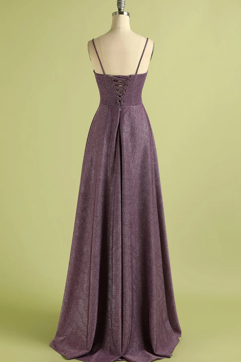 Laço de uva até vestido de cetim longo