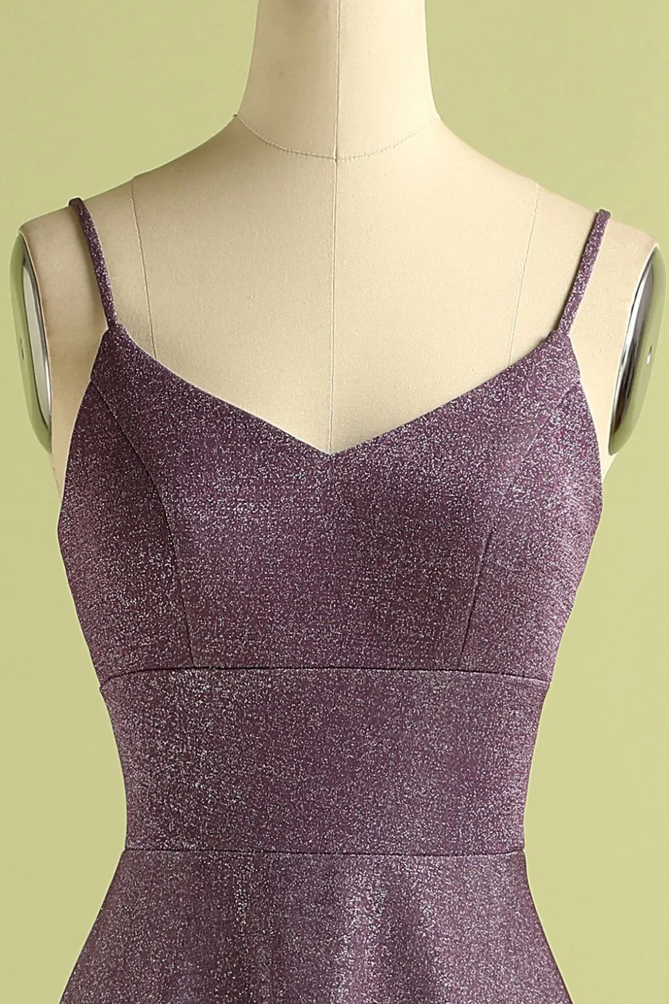 Laço de uva até vestido de cetim longo