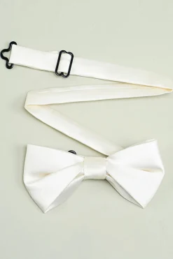 Laços de cetim ajustáveis brancos laços formal de smoking bowtie