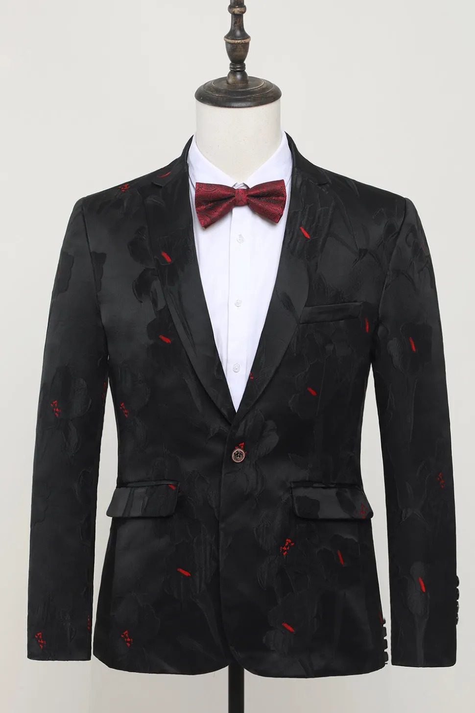 Lapel lapel single peito único blazer preto