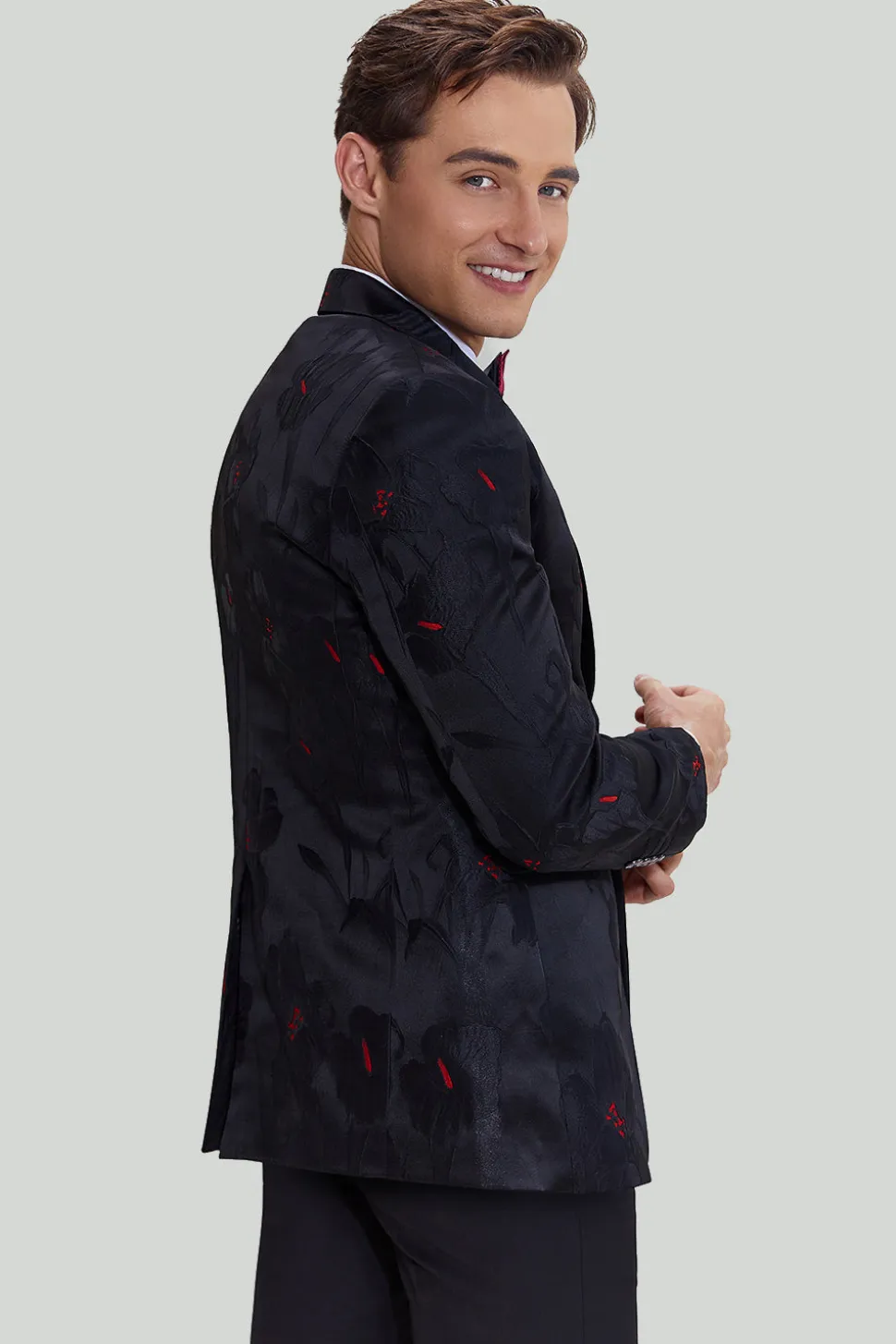 Lapel lapel single peito único blazer preto