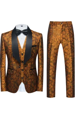 Lapela Azul Clara Jacquard 3 Peças Ternos de Baile de Formatura Masculino