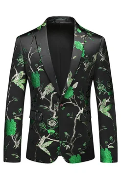 Lapela Azul Notched 3 Peça Jacquard Fatos de Baile de Formatura Masculino
