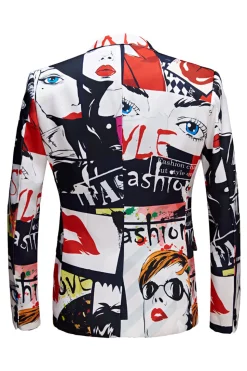 Lapela Branca Especial Graffiti 2 Peças Terno Masculino