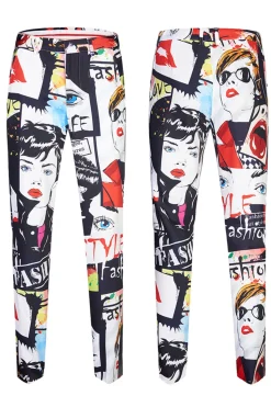 Lapela Branca Especial Graffiti 2 Peças Terno Masculino
