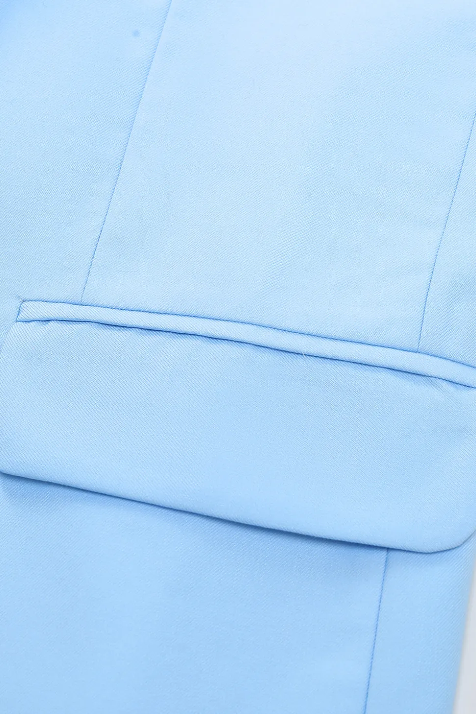 Lapela de Pico Peito Único Azul Fato Formal