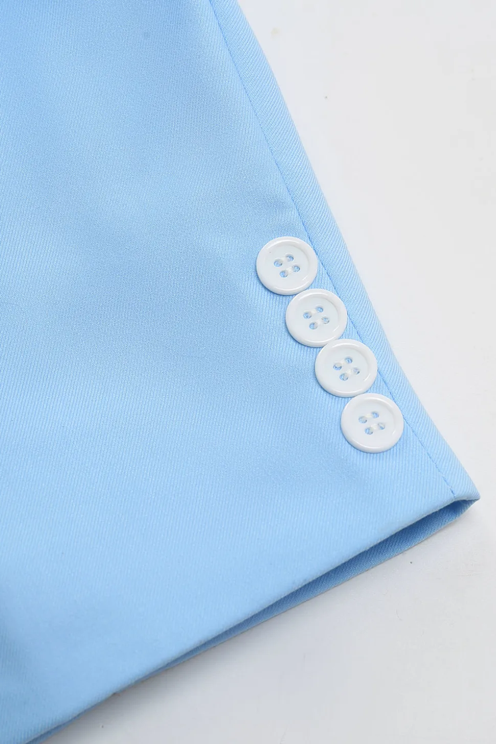 Lapela de Pico Peito Único Azul Fato Formal