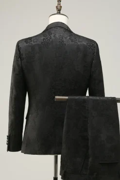 Lapela de Pico Preto Jacquard Fatos de Festa