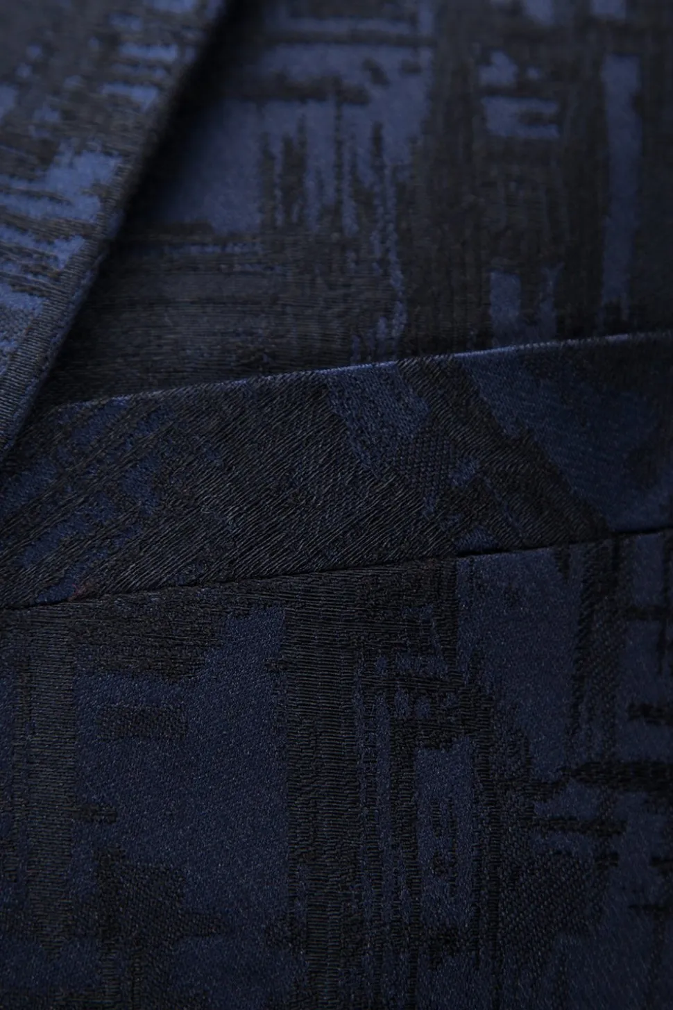 Lapela Entalhada Azul Escura 2 Peças Terno Masculino