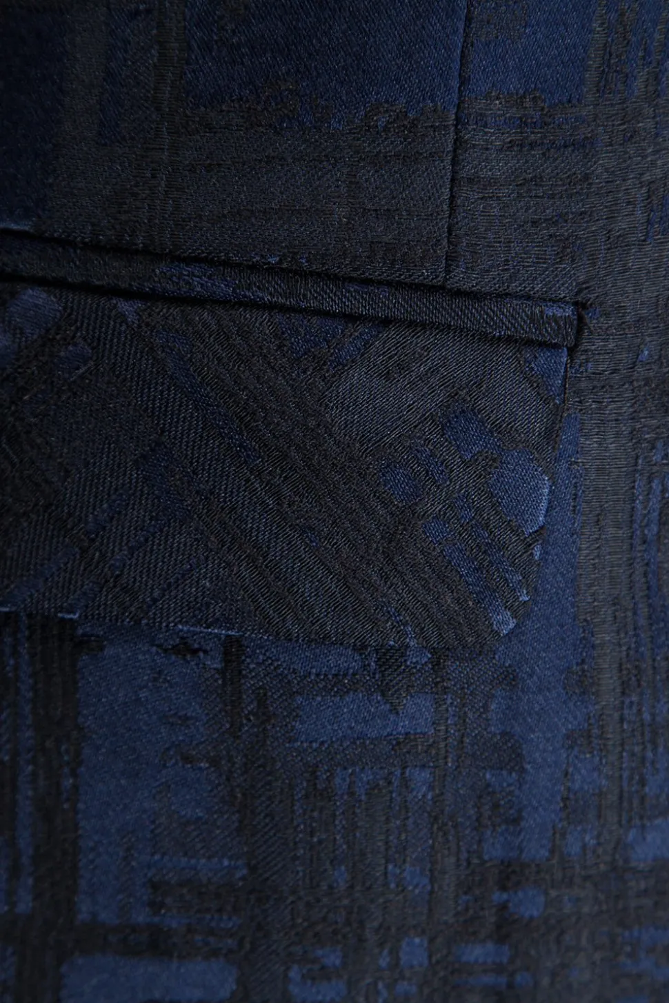 Lapela Entalhada Azul Escura 2 Peças Terno Masculino