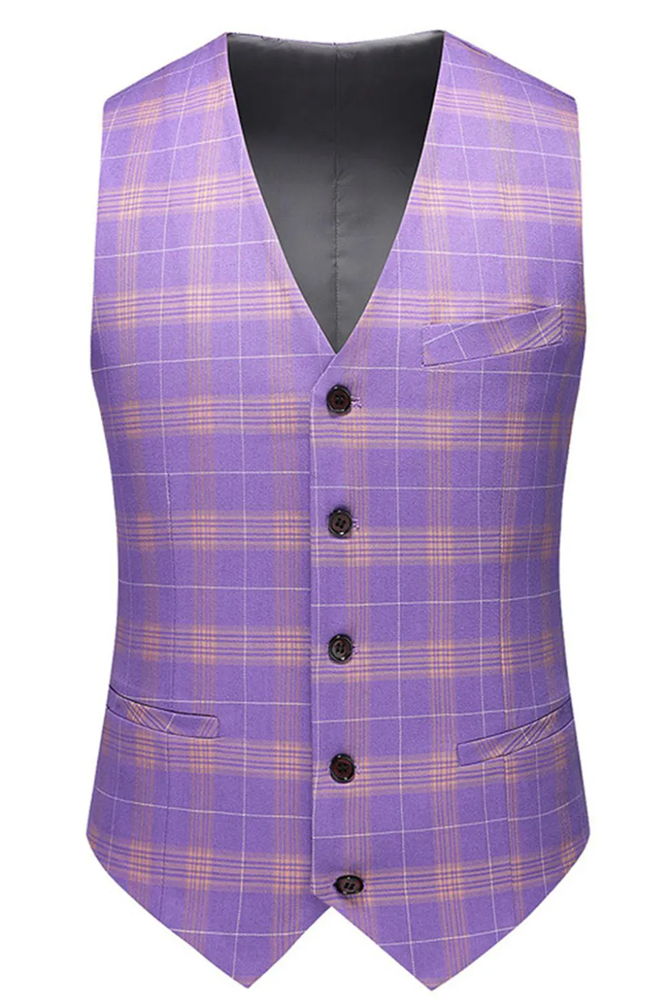 Lapela listrada violeta masculina 3 peças ternos de baile