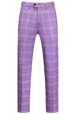 Lapela listrada violeta masculina 3 peças ternos de baile