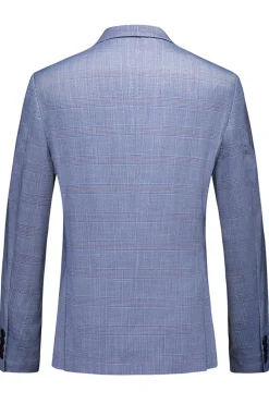 Lapela Notched Azul 3 Peças Ternos Formais Masculinos