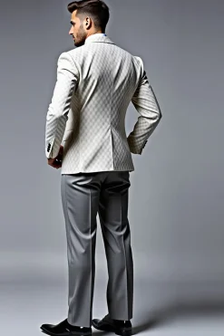 Lapela Notched Dupla Lvory Masculina 3 Peças Fatos Para Homem
