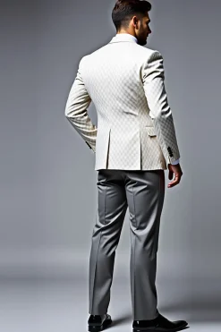 Lapela Notched Dupla Lvory Masculina 3 Peças Fatos Para Homem