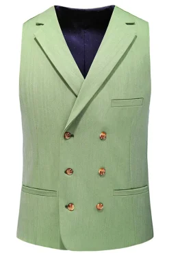 Lapela Notched Verde Claro 3 Peças Ternos Formais Masculinos