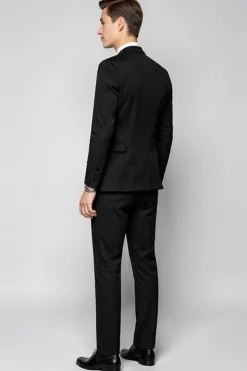 Lapela Preta Entalada 3-Piece Single Breasted Fato Homem