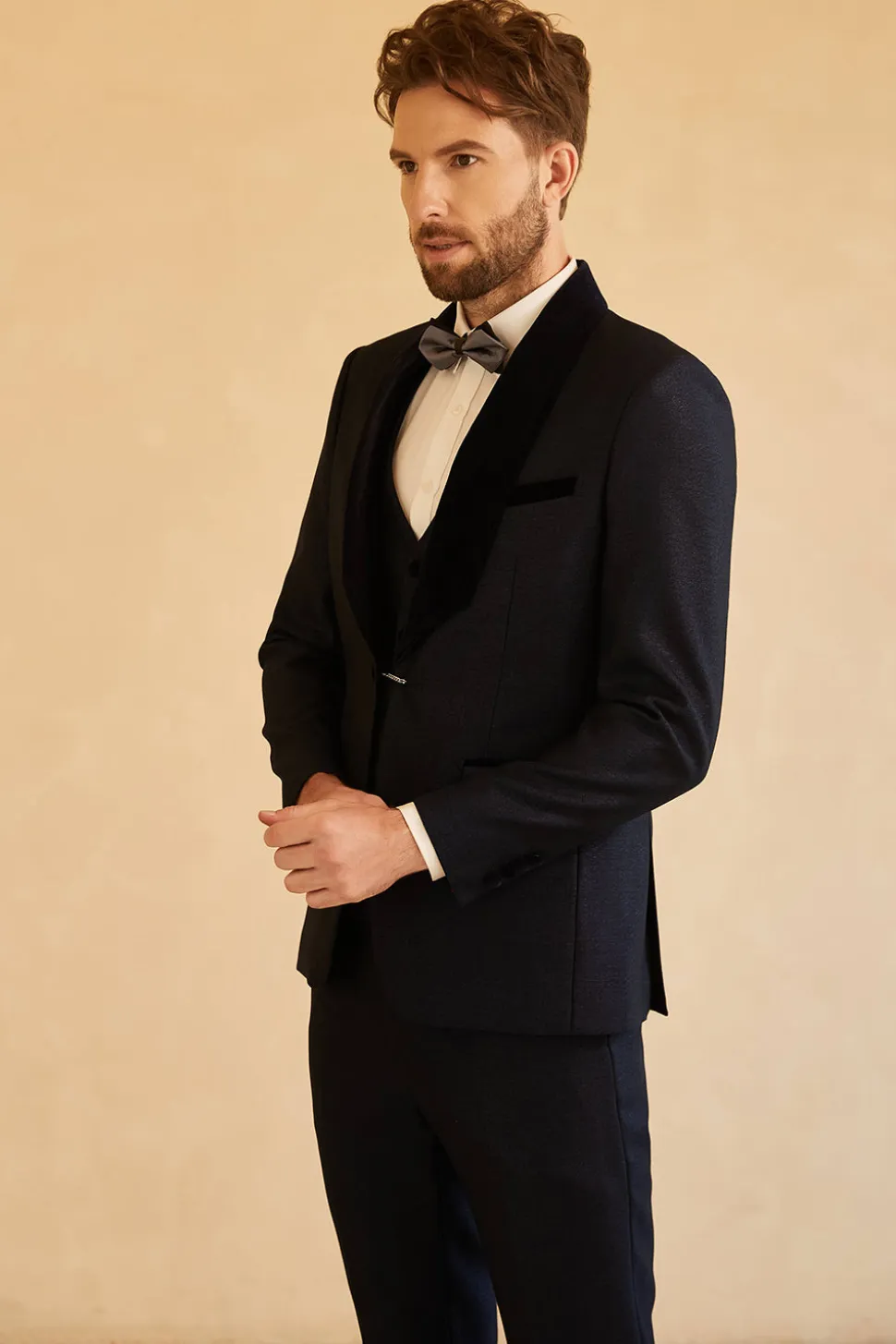 Lapela Shawl Preto Fatos de Casamento