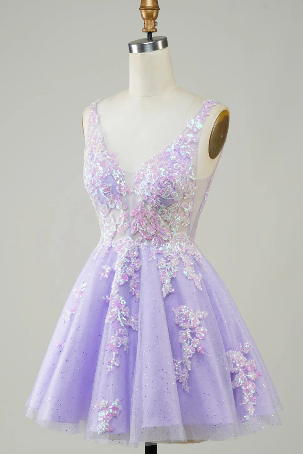 Laranja Brilhante Uma Linha Glitter Homecoming Dress com Sequins