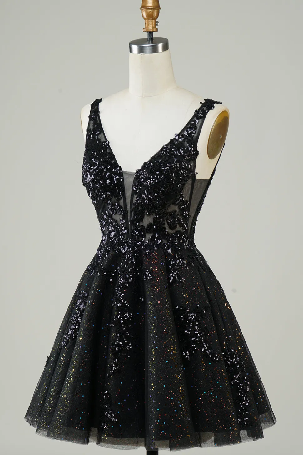 Laranja Brilhante Uma Linha Glitter Homecoming Dress com Sequins