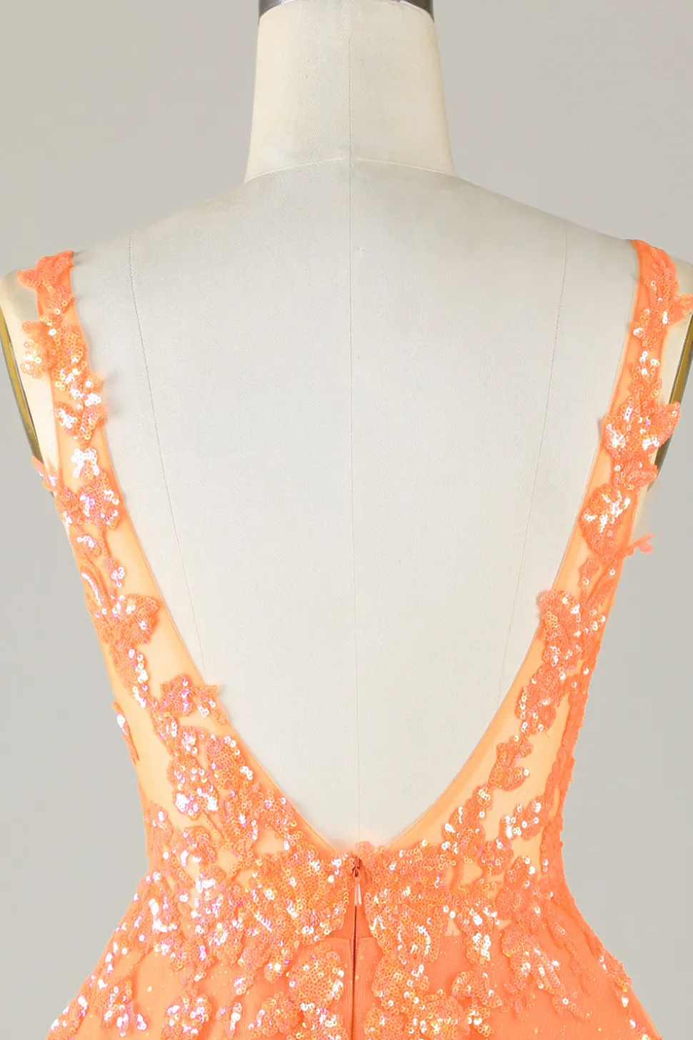 Laranja Brilhante Uma Linha Glitter Homecoming Dress com Sequins