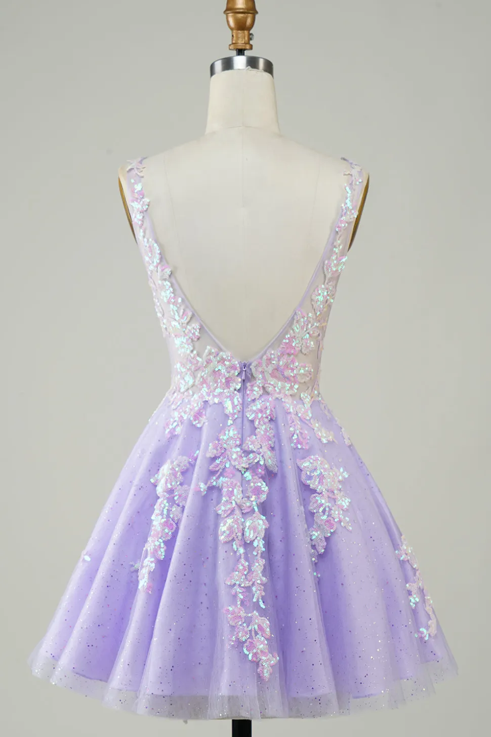 Laranja Brilhante Uma Linha Glitter Homecoming Dress com Sequins