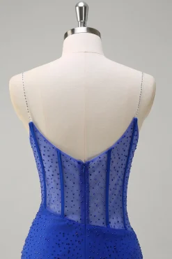 Laranja Esparguete Correias Frisado Corset Sereia Vestido de Baile