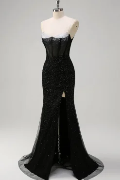 Laranja Esparguete Correias Frisado Corset Sereia Vestido de Baile