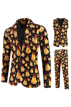 Laranja Fit Natal 3-Piece terno de festa dos homens
