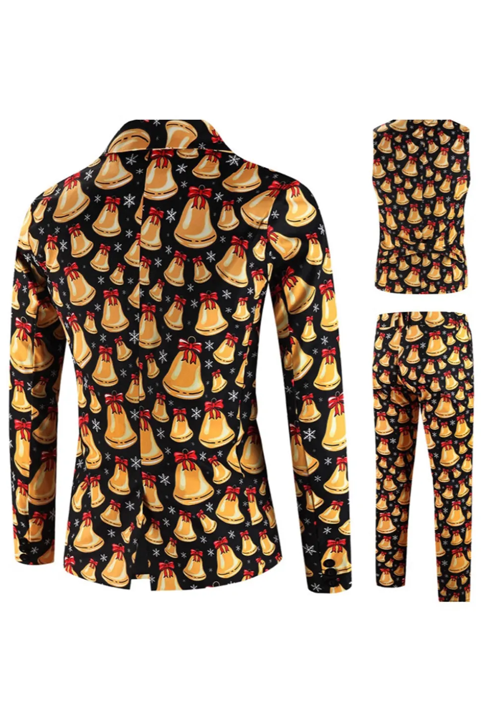 Laranja Fit Natal 3-Piece terno de festa dos homens