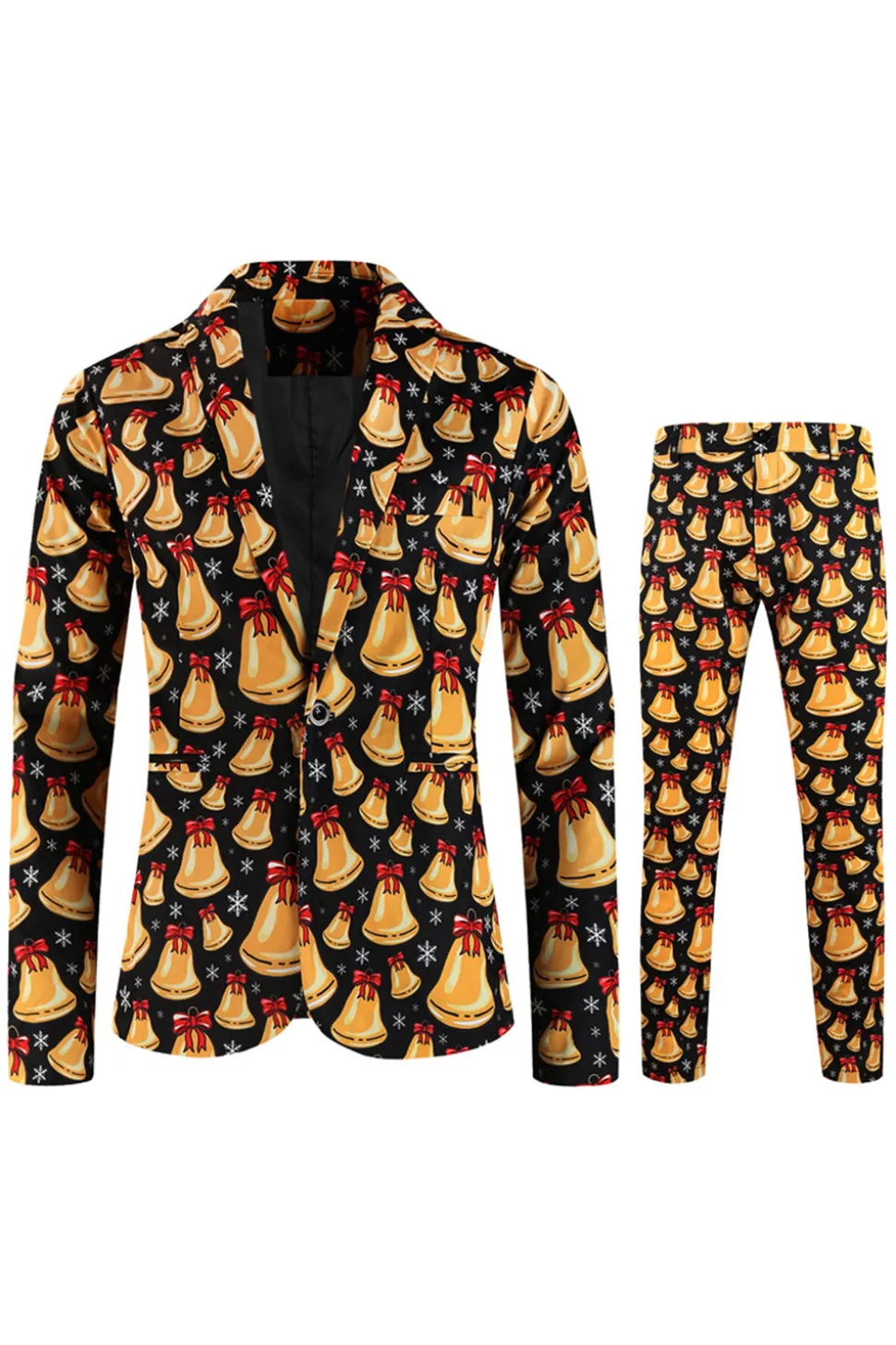 Laranja Fit Natal 3-Piece terno de festa dos homens
