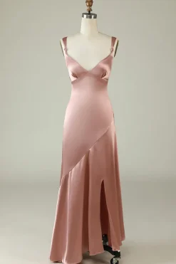 Laranja Floral Assimétrico Boho Vestido de Dama de Honra