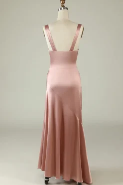 Laranja Floral Assimétrico Boho Vestido de Dama de Honra