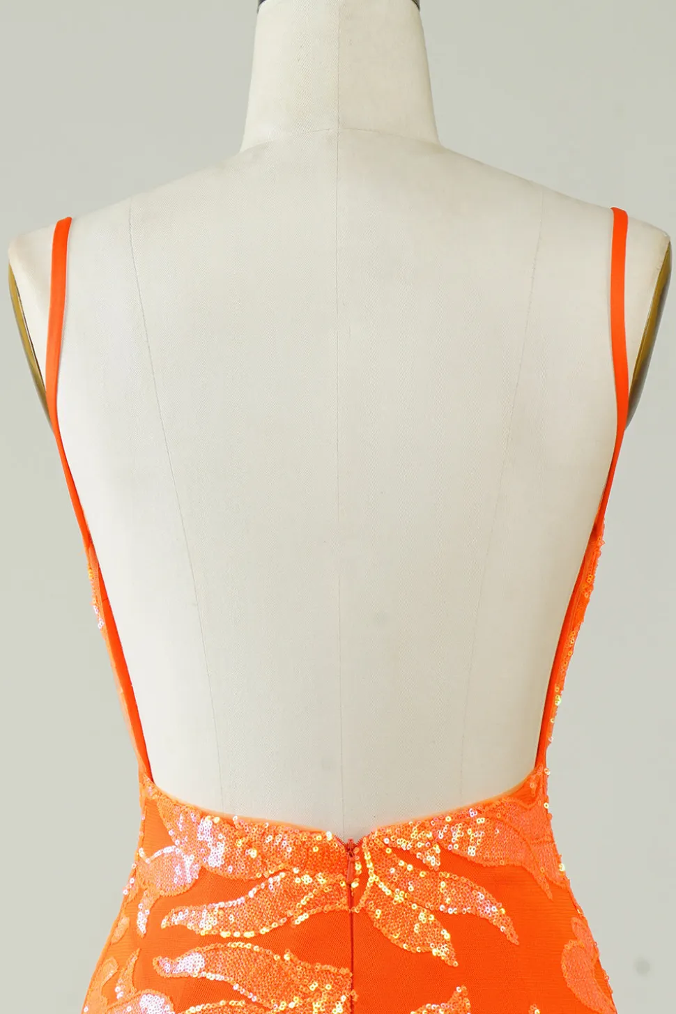 Laranja Glitter Tight Homecoming Vestido com Backless