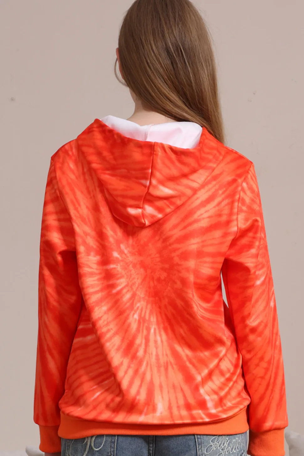 Laranja Halloween Family Suit manga longa moletom com capuz