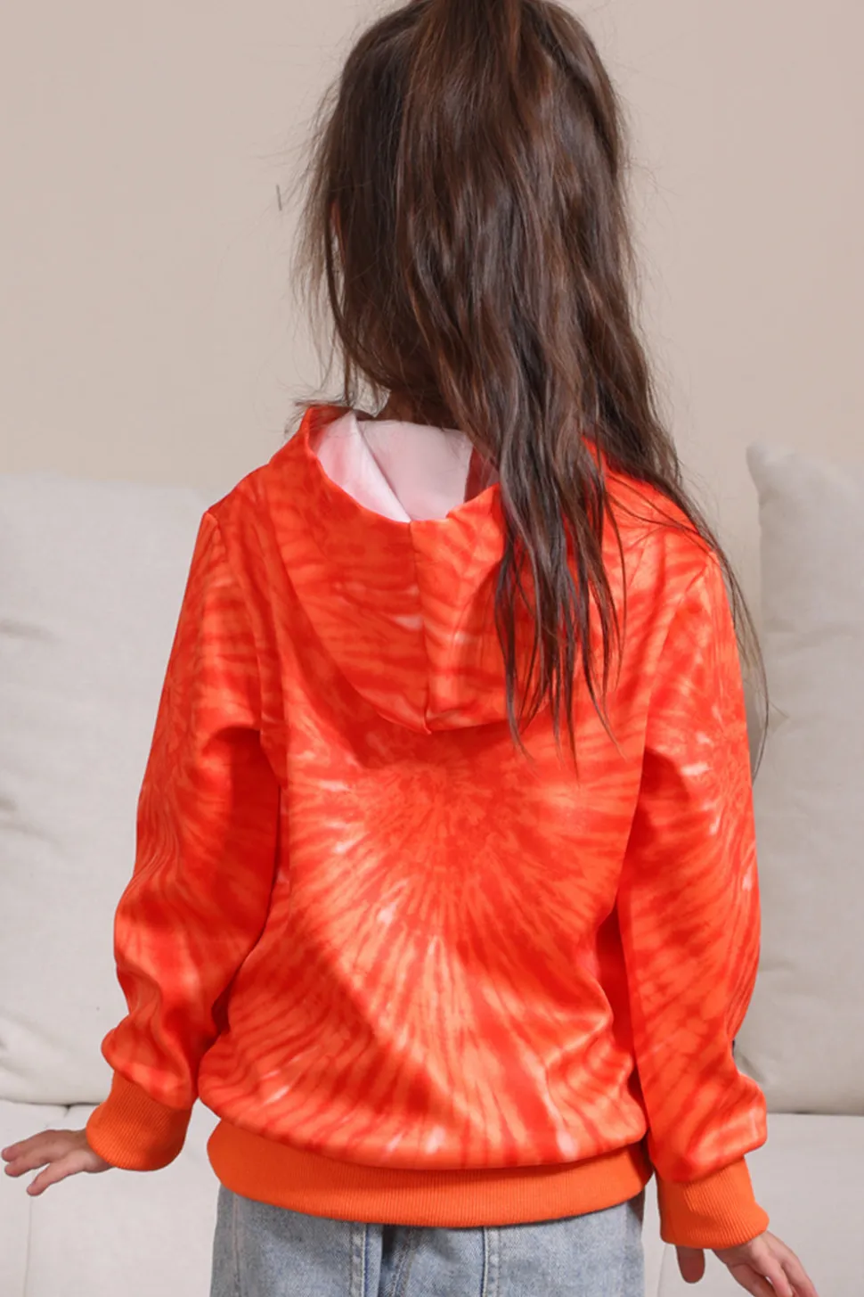 Laranja Halloween Family Suit manga longa moletom com capuz